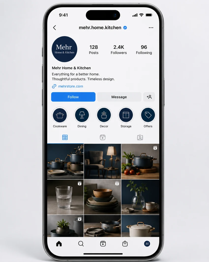 Mehr Home & Kitchen social storefront profile