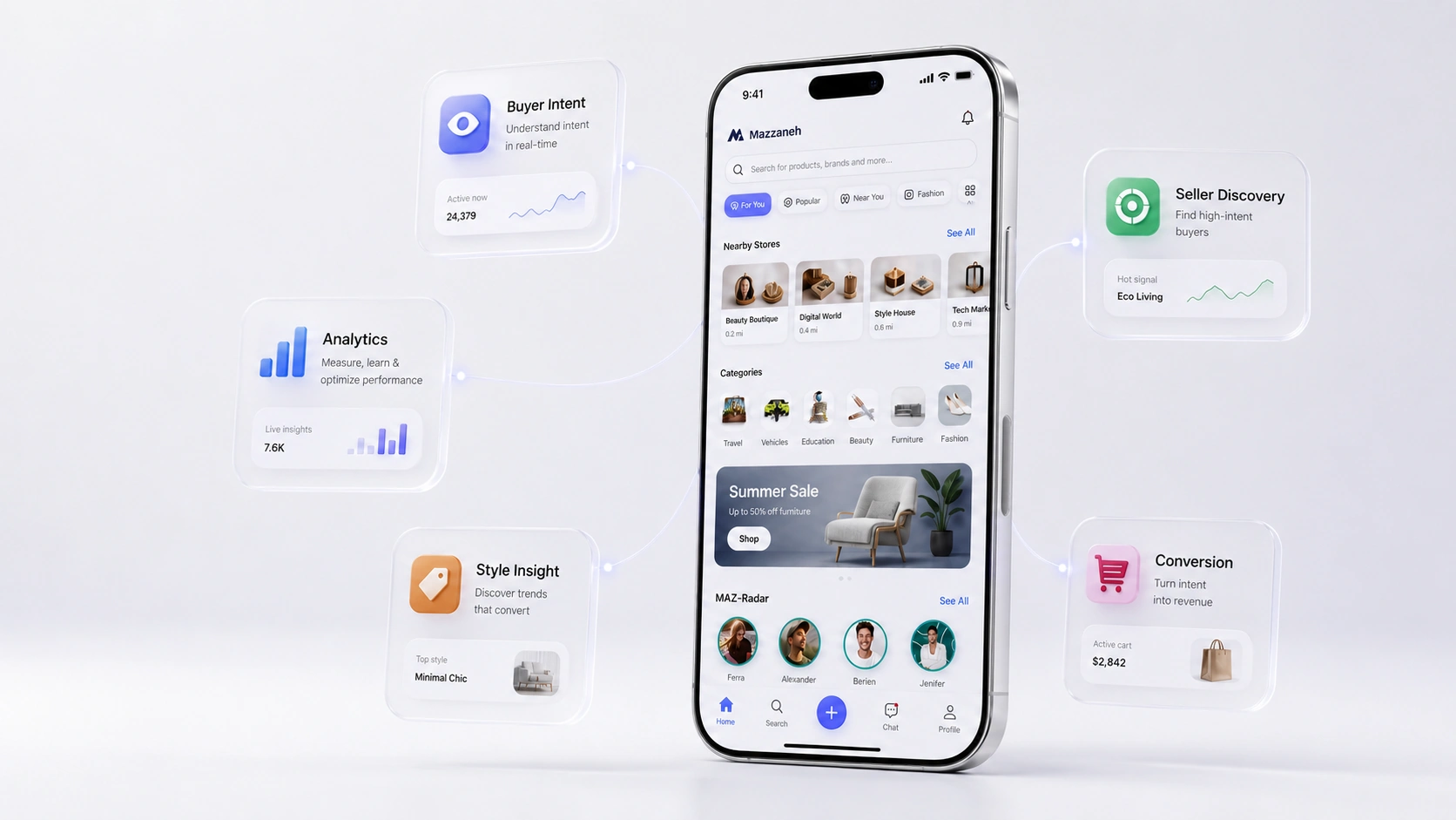 Conceptual Mazzaneh mobile product system with modular signals