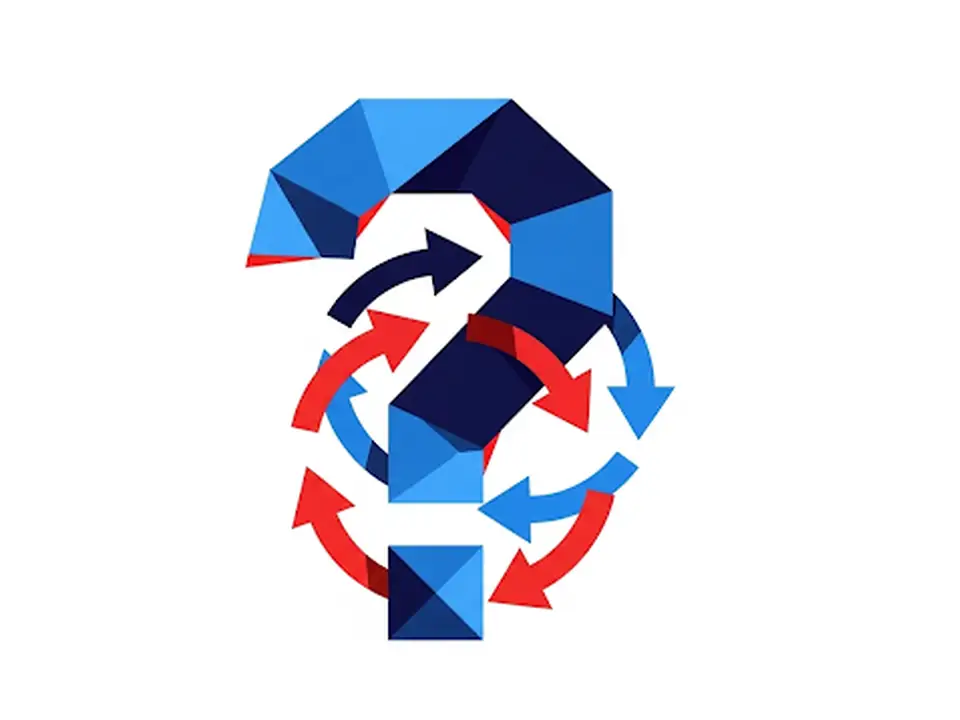 Question mark with recalibration loop arrows